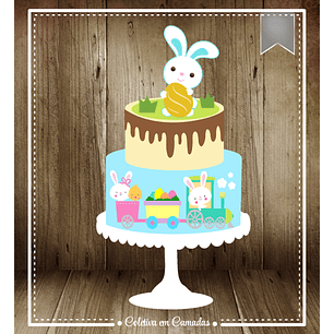 Arquivo Páscoa Topo de Bolo Coelhinhos e o Tremzinho 