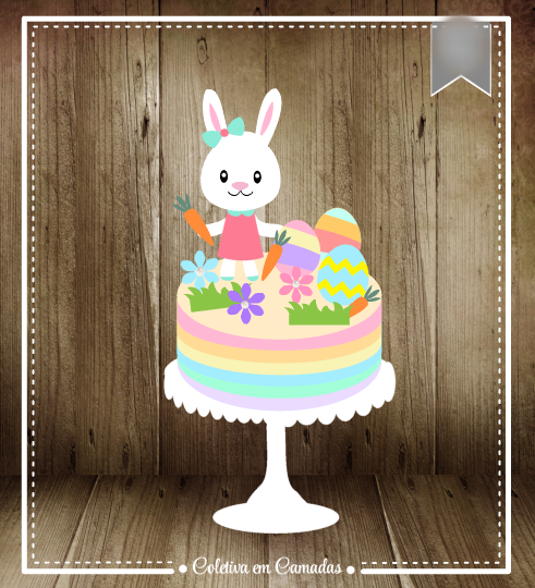 Arquivo Páscoa topo de Bolo Coelhinhos e os Ovos de Páscoa  1