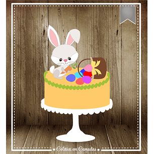 Arquivo Páscoa Topo de Bolo Coelhinho e Ovos de Páscoa 