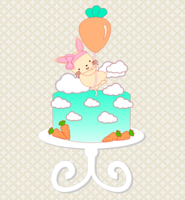 Arquivo Páscoa Topo de Bolo Coelhinho e Balão de Cenoura  1