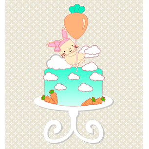 Arquivo Páscoa Topo de Bolo Coelhinho e Balão de Cenoura 