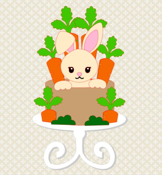 Arquivo Páscoa Topo de Bolo Coelhinha com Cenouras 1