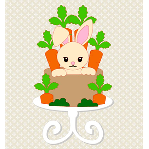 Arquivo Páscoa Topo de Bolo Coelhinha com Cenouras