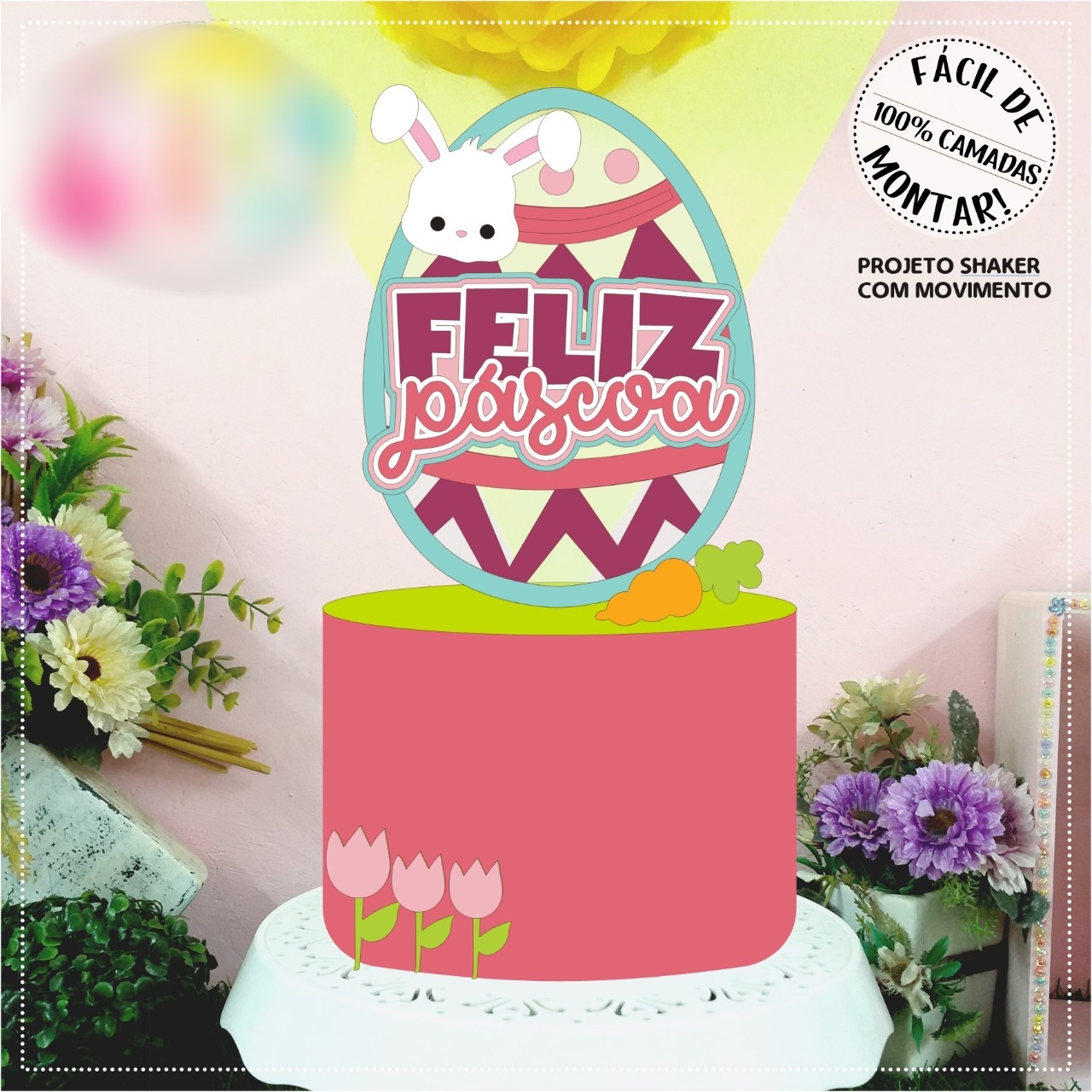 Arquivo Páscoa Topo de Bolo Feliz Páscoa  1