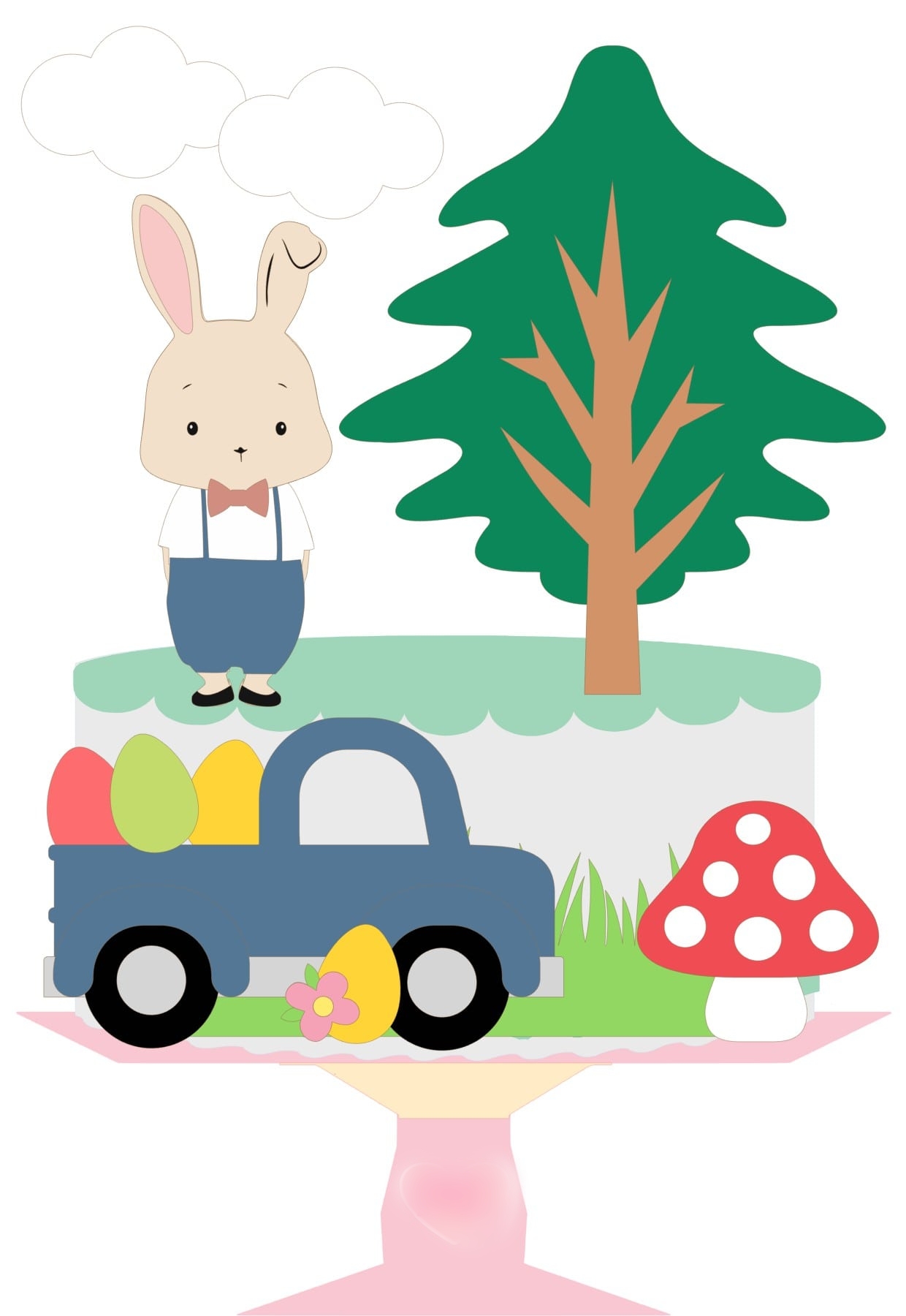 Arquivo Páscoa Topo de Bolo Coelho Entrega de Ovos  1