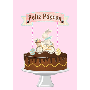 Arquivo Páscoa Topo de Bolo Coelho de Bicicleta
