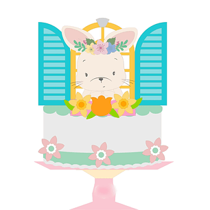 Arquivo Páscoa Topo de Bolo Coelha na Janela 