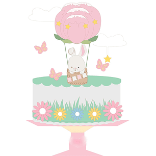 Arquivo Páscoa Topo de Bolo Coelhinho no Balão