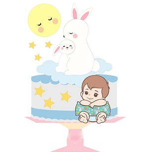 Arquivo Páscoa Topo de Bolo Coelhos Mãe e Filho 