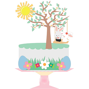 Arquivo Páscoa Topo de Bolo Coelhinhos Casal no Jardim