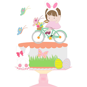Arquivo Páscoa Topo de Bolo Menina de Bicicleta