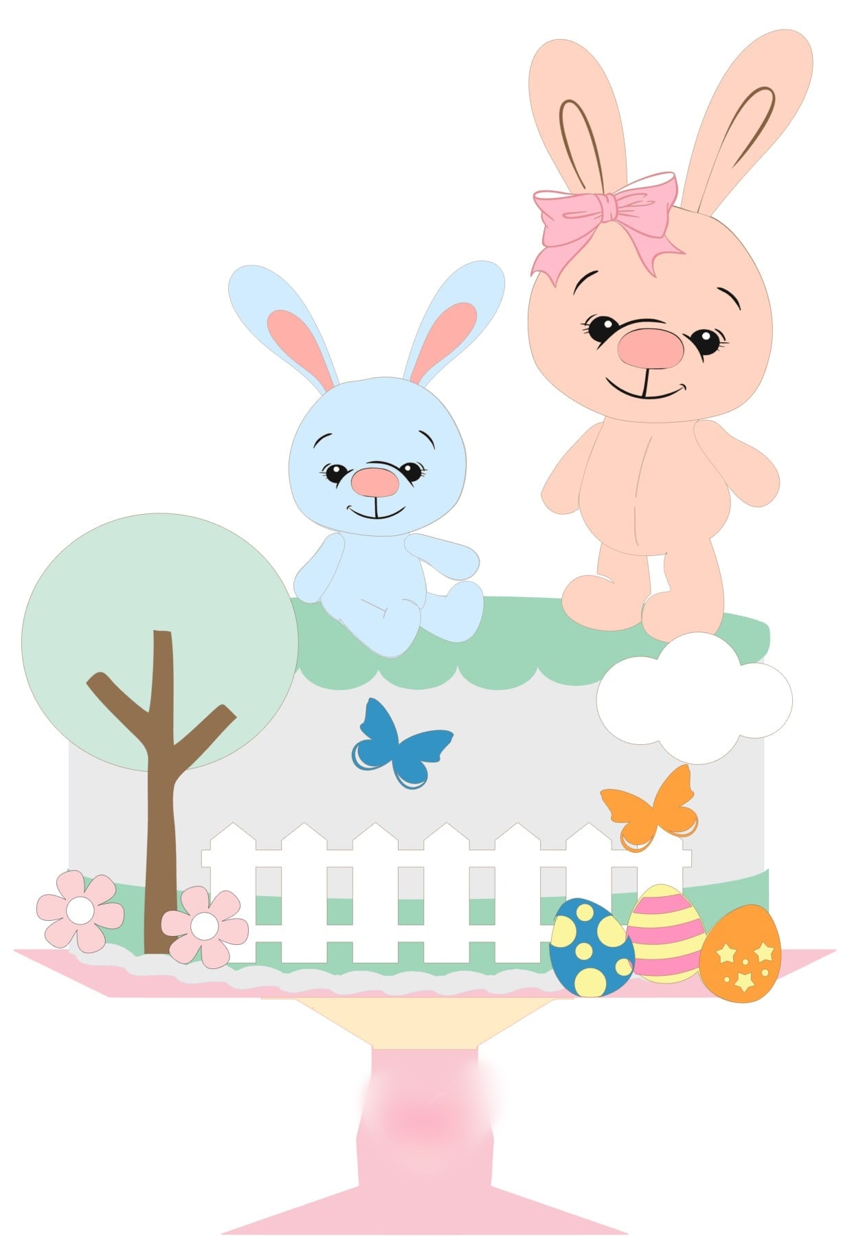 Arquivo Páscoa Topo de Bolo Coelhinhos no Jardim 1