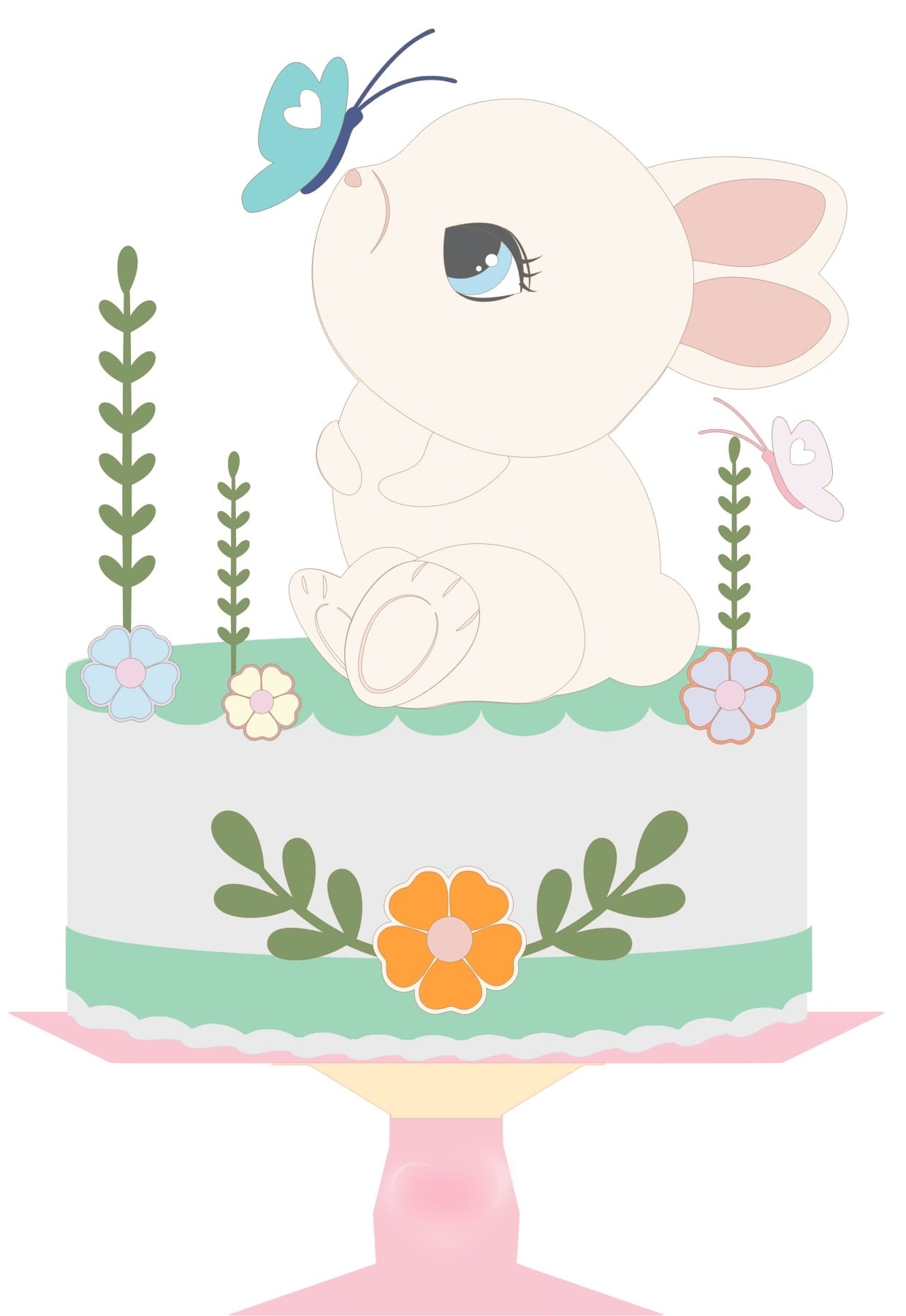 Arquivo Páscoa Topo de Bolo Coelhinho Fofo 1