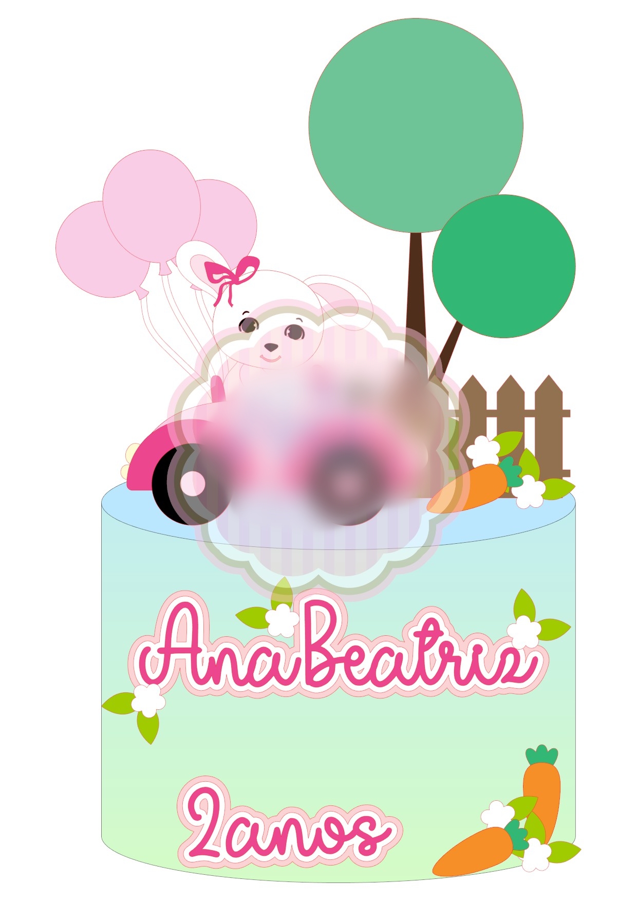 Arquivo Páscoa Topo de Bolo Coelha Motorizada 1