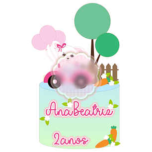 Arquivo Páscoa Topo de Bolo Coelha Motorizada