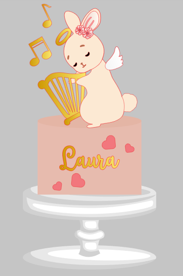 Arquivo Páscoa Topo de Bolo Coelhinha com Harpa Musical 1