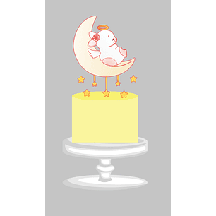 Arquivo Páscoa Topo de Bolo Coelhinha em Lua