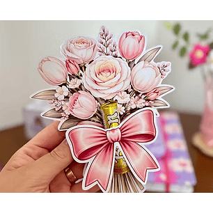 Arquivo Dia da Mulher Card Buquê Batom 