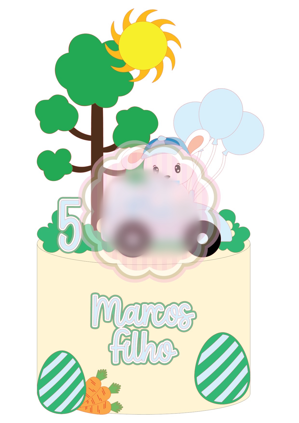 Arquivo Páscoa Topo de Bolo Coelho Motorizado  1