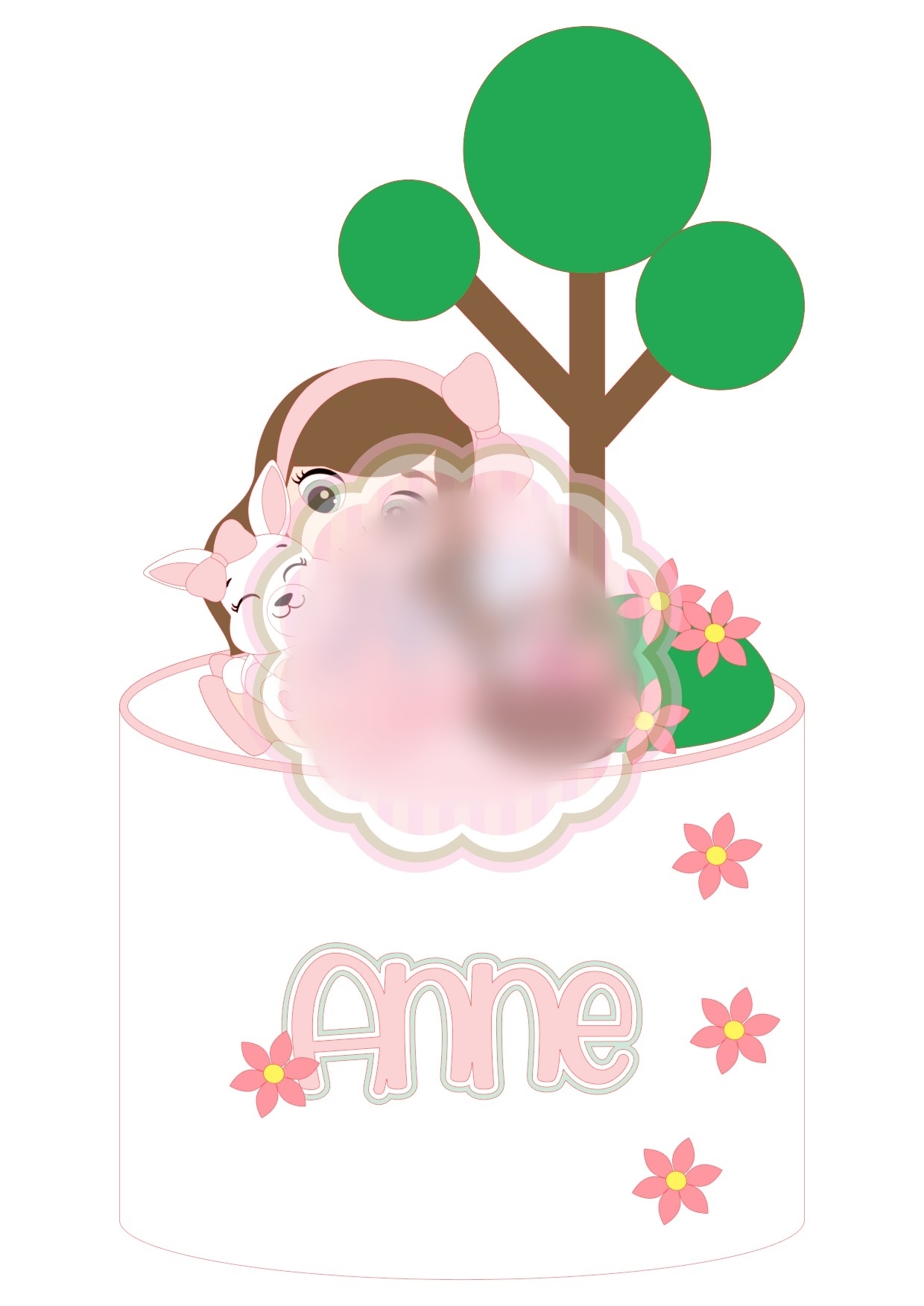 Arquivo Páscoa Topo de Bolo Menina e Coelhinha 1