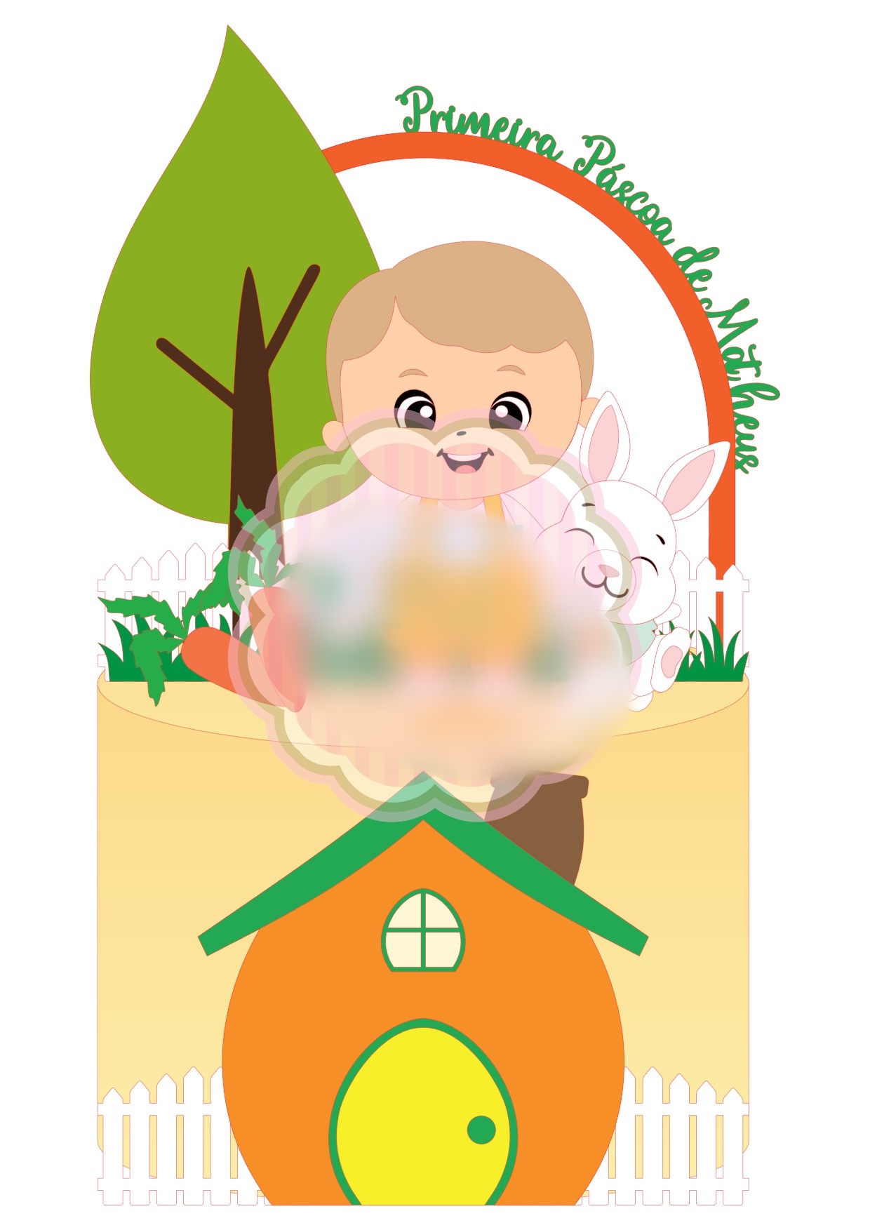 Arquivo Páscoa Topo de Bolo Menino e Coelhinho 1