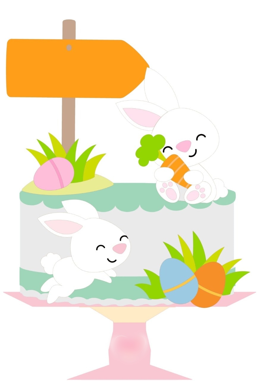 Arquivo Páscoa Topo de Bolo Coelhinhos  1