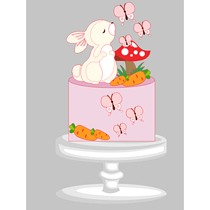 Arquivo Páscoa Topo de Bolo Coelhinho e Borboletas 