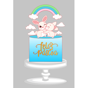 Arquivo Páscoa Topo de Bolo Casal Coelhinho 