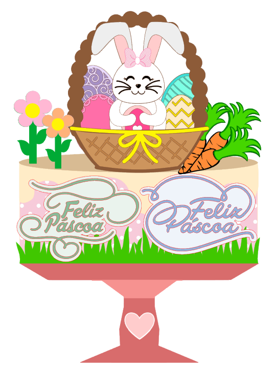 Arquivo Páscoa Topo de Bolo Coelho Cesta  1