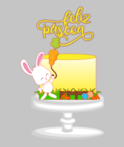 Arquivo Páscoa Topo de Bolo Coelho com Balão  1