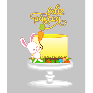 Arquivo Páscoa Topo de Bolo Coelho com Balão 