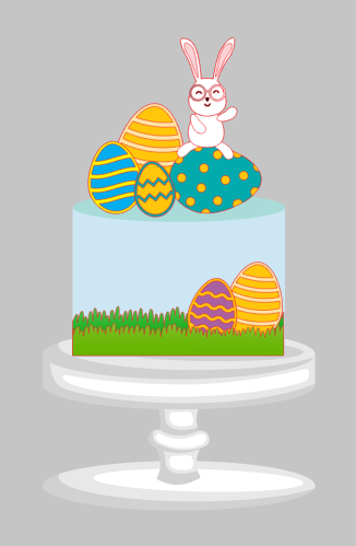 Arquivo Páscoa Topo de Bolo Coelho e Ovos  1