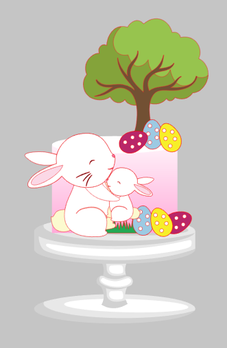 Arquivo Páscoa Topo de Bolo Mãe e Bebê Coelha 1