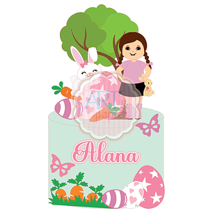 Arquivo Páscoa Topo de Bolo Menina e Coelhinha