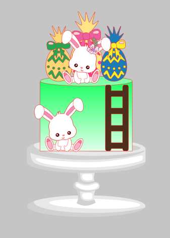 Arquivo Páscoa Topo de Bolo Coelhinhas e Ovos  1