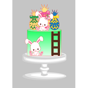 Arquivo Páscoa Topo de Bolo Coelhinhas e Ovos 