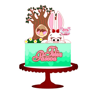 Arquivo Páscoa Topo de Bolo Coelha Feliz Páscoa