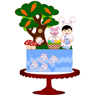 Arquivo Páscoa Topo de Bolo Coelhinho Menino 