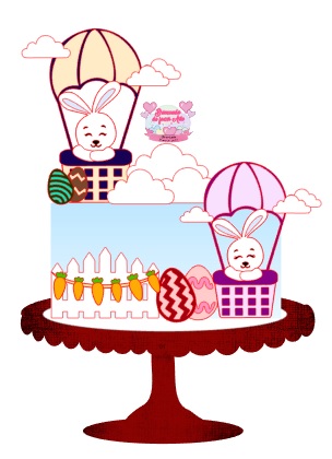 Arquivo Páscoa Topo de Bolo Coelhinhos nas Nuvens 1