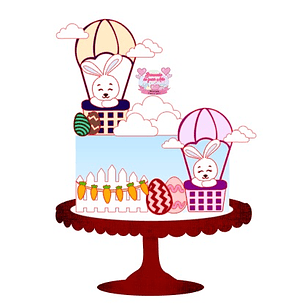 Arquivo Páscoa Topo de Bolo Coelhinhos nas Nuvens