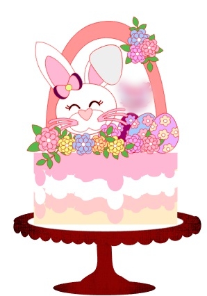 Arquivo Páscoa Topo de Bolo Arco de Flores Coelha  1