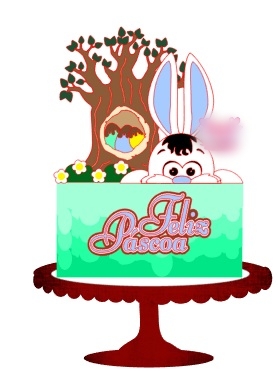 Arquivo Páscoa Topo de Bolo Coelho Feliz Páscoa  1