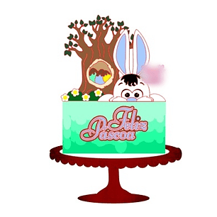 Arquivo Páscoa Topo de Bolo Coelho Feliz Páscoa 