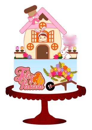 Arquivo Páscoa Topo de Bolo Casa Menina Feliz Páscoa  1