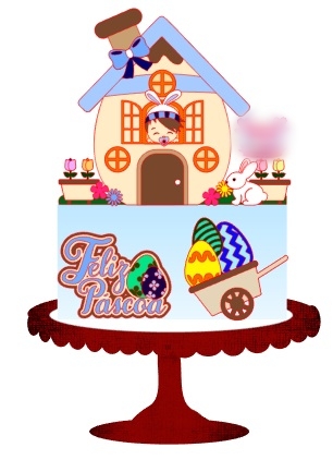 Arquivo Páscoa Topo de Bolo Casa Menino Feliz Páscoa  1