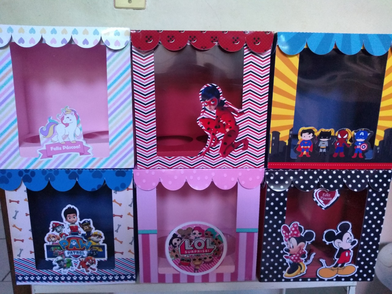 Arquivo Páscoa Caixa para Ovo e Copo Personagens 1