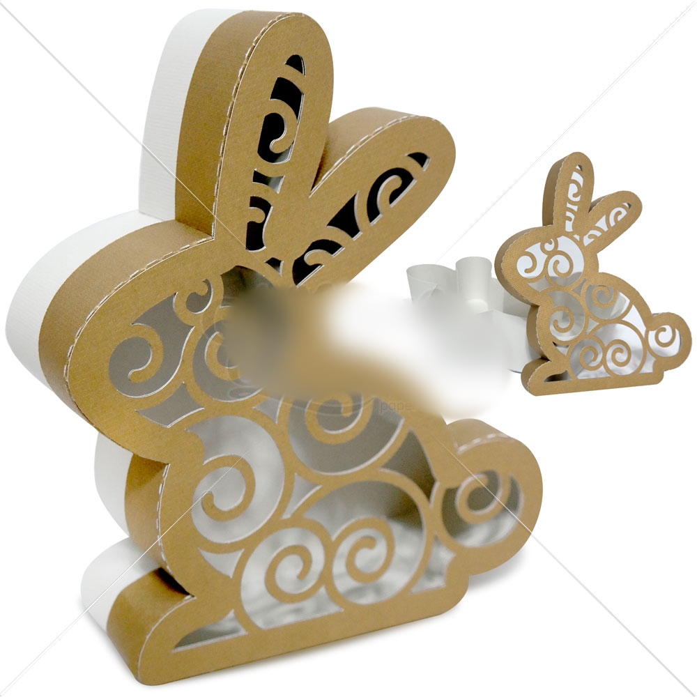 Arquivo Páscoa Caixa Coelho com Arabesco  1