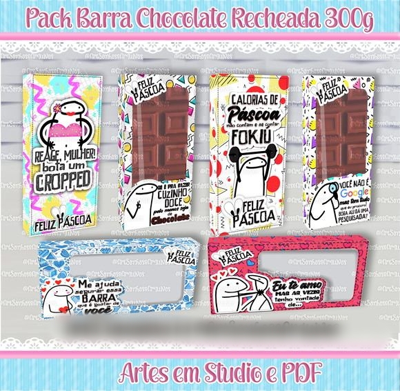 Arquivo Páscoa Pack para Barras 300gr 1