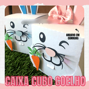 Arquivo Páscoa Caixa Cubo Coelho 