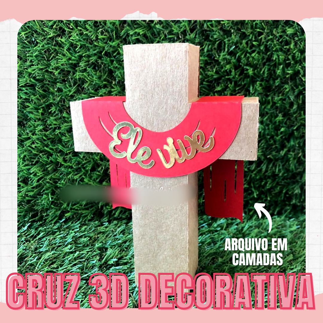 Arquivo Páscoa Cruz 3D Decorativa 1